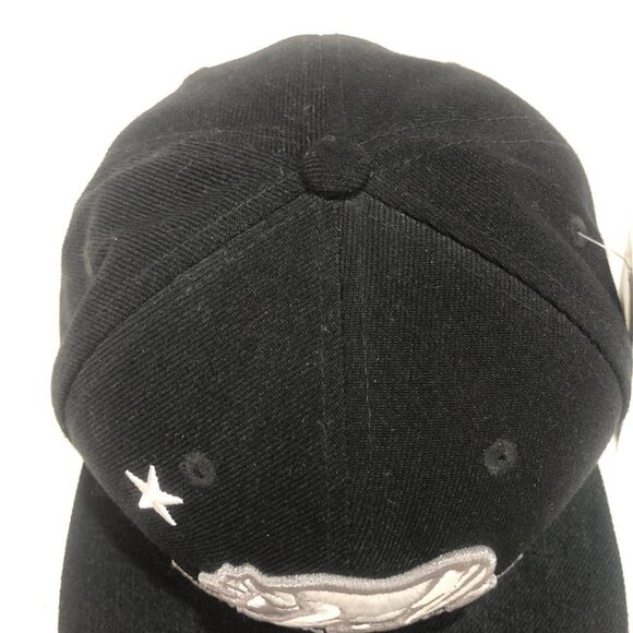Nwt California Republic Black & Silver Flat Brim Flexfit Baseball Hat Cap - Picture 6 of 8